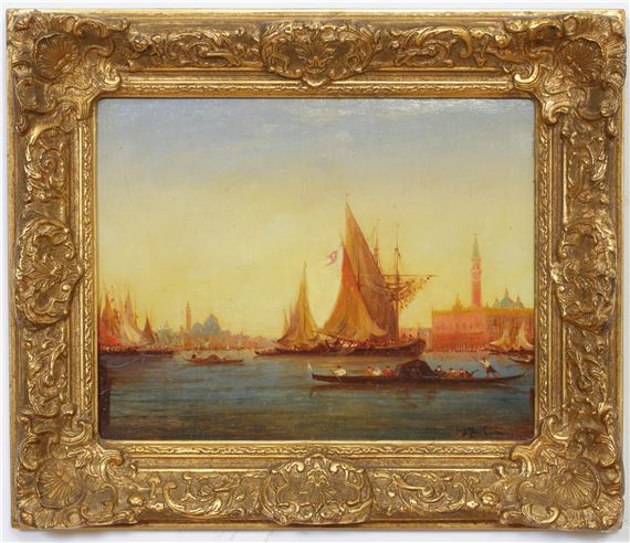 Venedig: Blick auf den Dogenpalast - Adolphe Bachmann