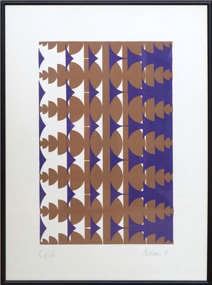 Komposition in Blau und Braun - Werner Bauer