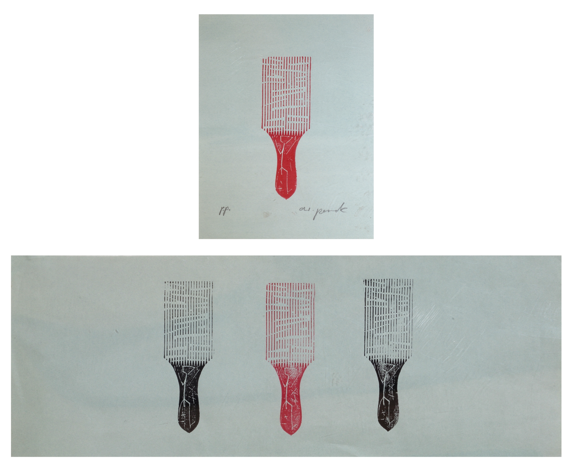 Artwork by A.R. Penck, Standart, Made of woodcut