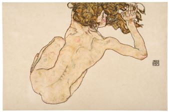 Kauernder Rückenakt - Egon Schiele