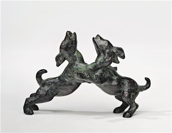 Zwei spielende Hunde (Two Dogs Playing by Renee Sintenis, 1937