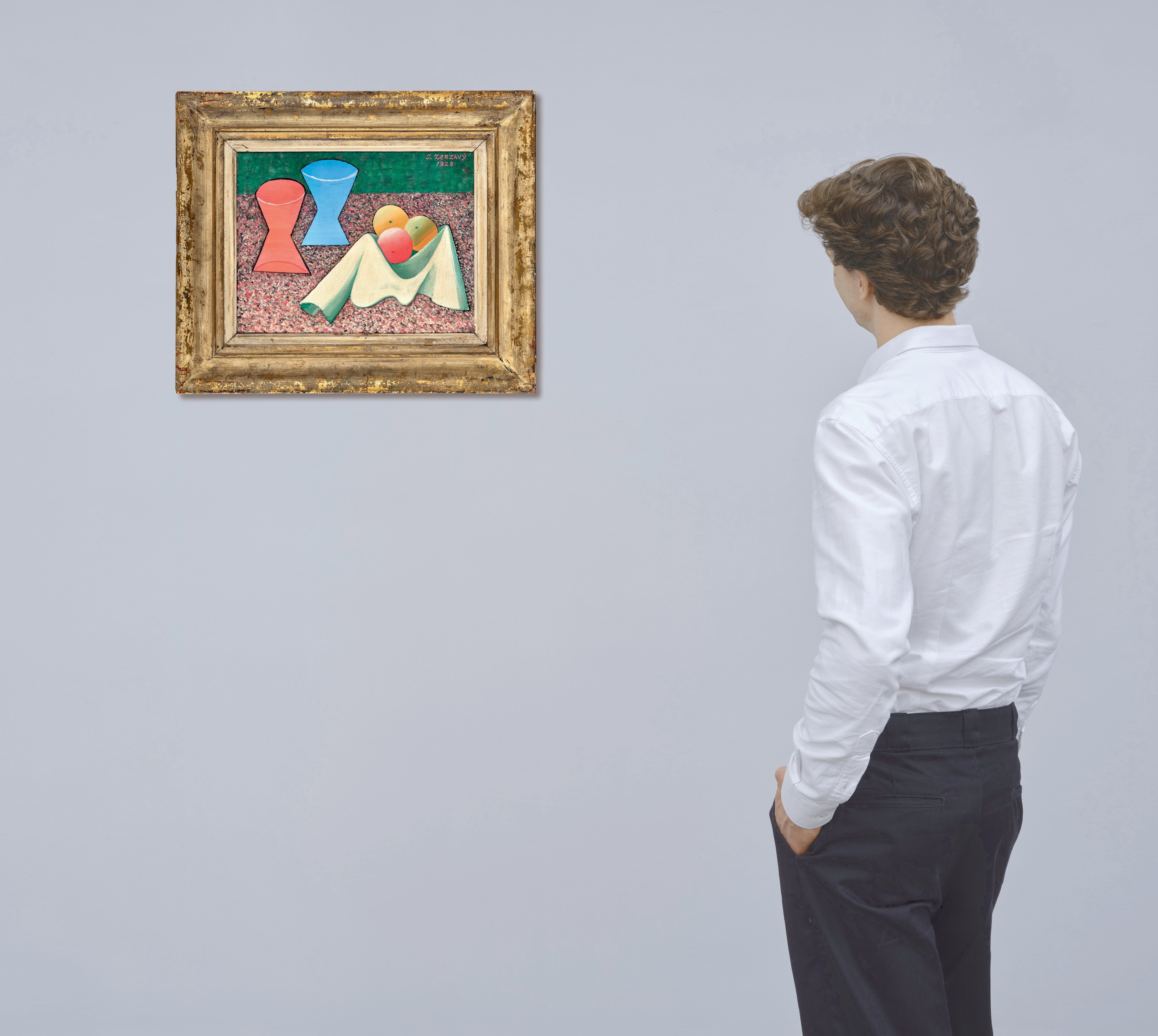 Artwork by Jan Zrzavý, Still life with two vases, Made of Oil On Canvas