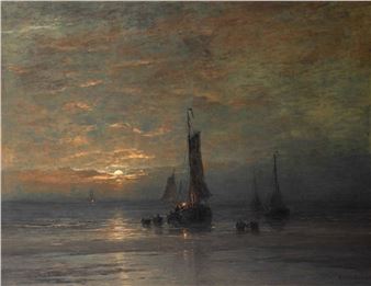 Avondstemming, terugkeer van de vissersboten