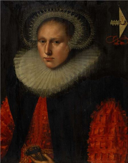 Dutch School, 16th Century | Portrait of a lady in a white lace ruff ...