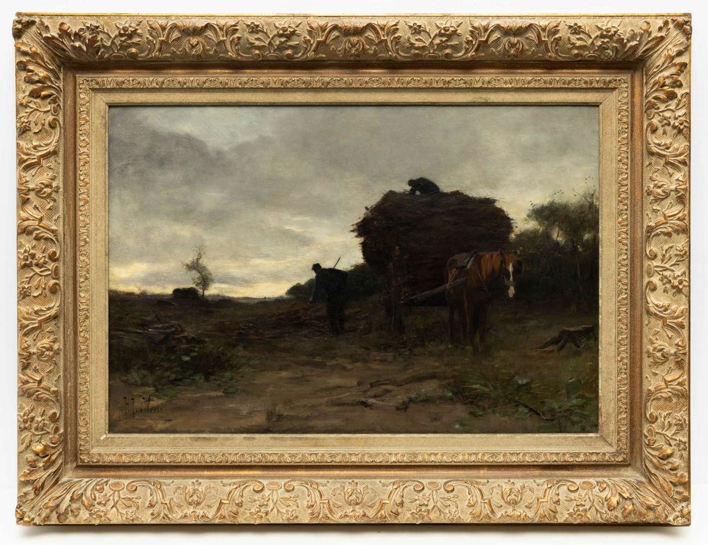 Artwork by Herman Johannes van der Weele, Houthakkers aan de bosrand, Made of oil on canvas