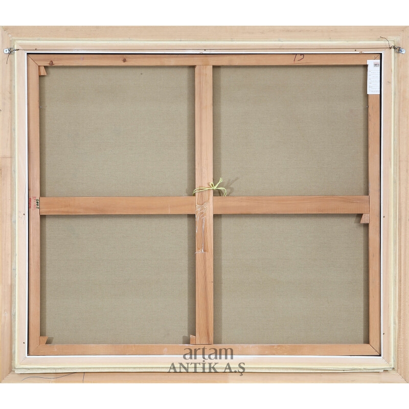 Artwork by Ferruh Başağa, Soyut Kompozisyon, Made of Tuval Üzerine Yağlıboya