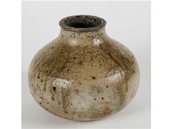 Vase boule en grès pyrite - Robert Deblander