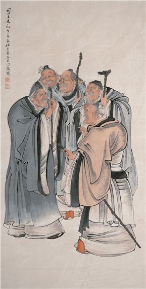 Five Scholars, 1871 - Ren Xun