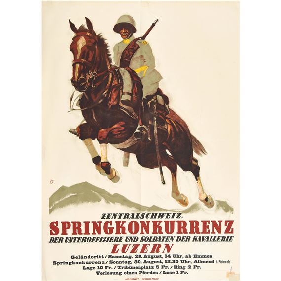 Zentralschweiz. Springkonkurrenz der Unteroffiziere und Soldaten der Kavallerie Luzern - Iwan Edwin Hugentobler