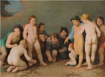 Children playing Marbles