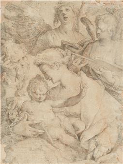The Holy Family with Angels making Music