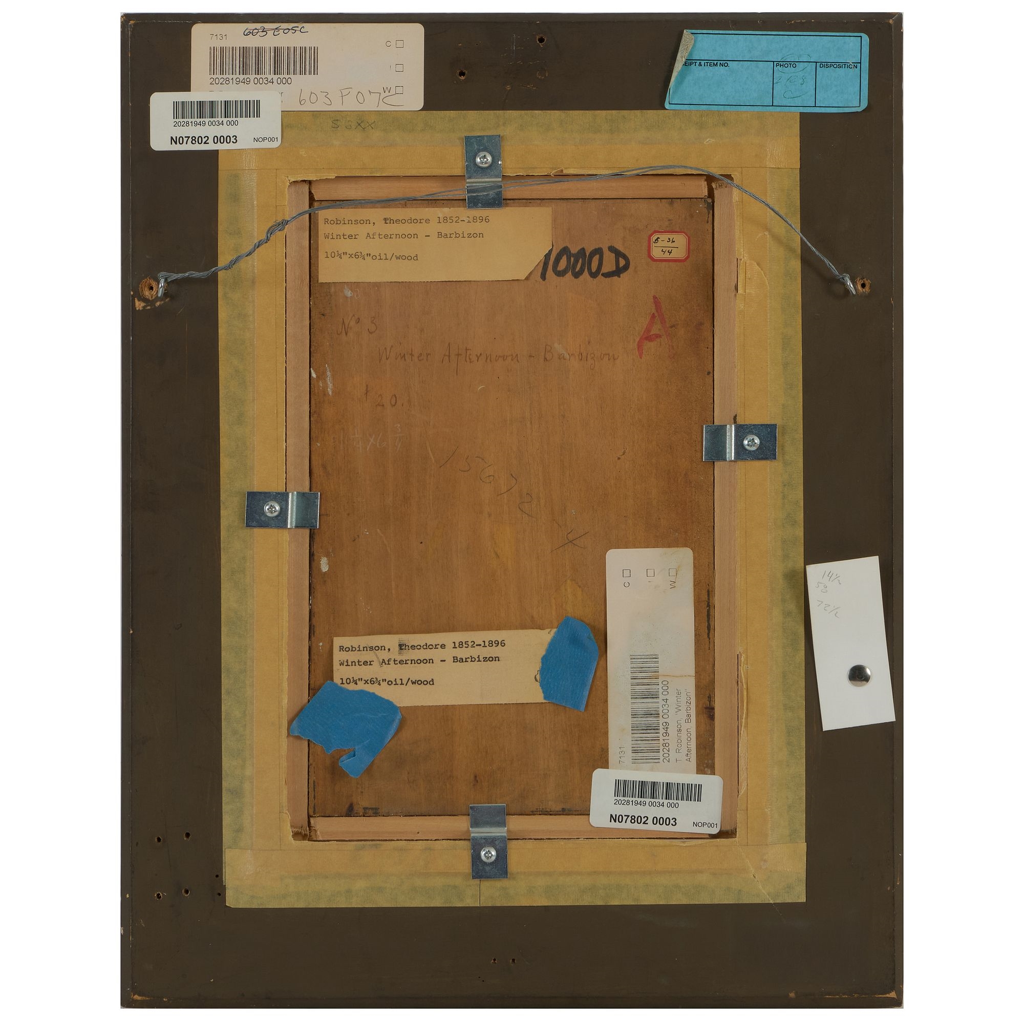 Artwork by Theodore Robinson, Winter Afternoon-Barbizon, Made of Oil On Panel