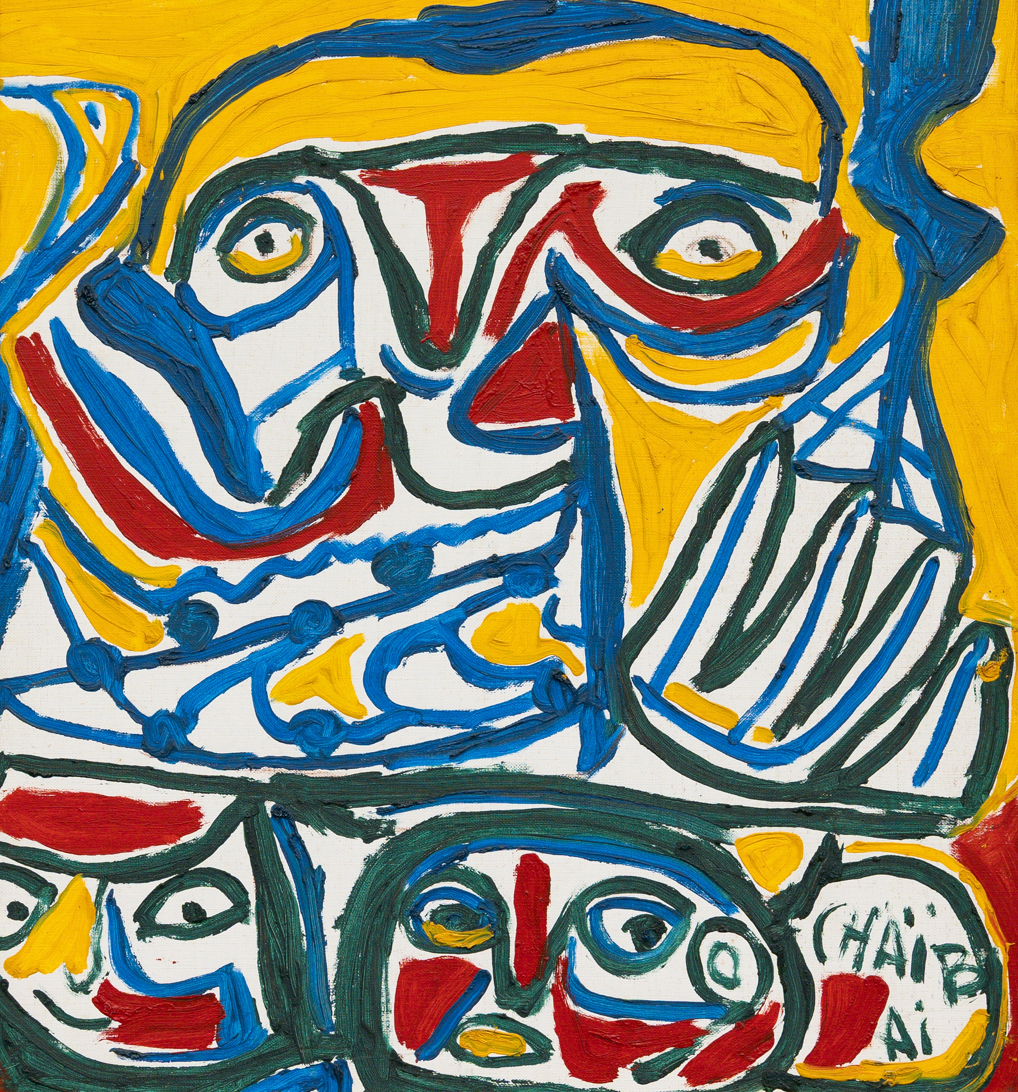 Artwork by Chaibia Tallal, LES MARCHANDS, Made of Huile Sur Toile