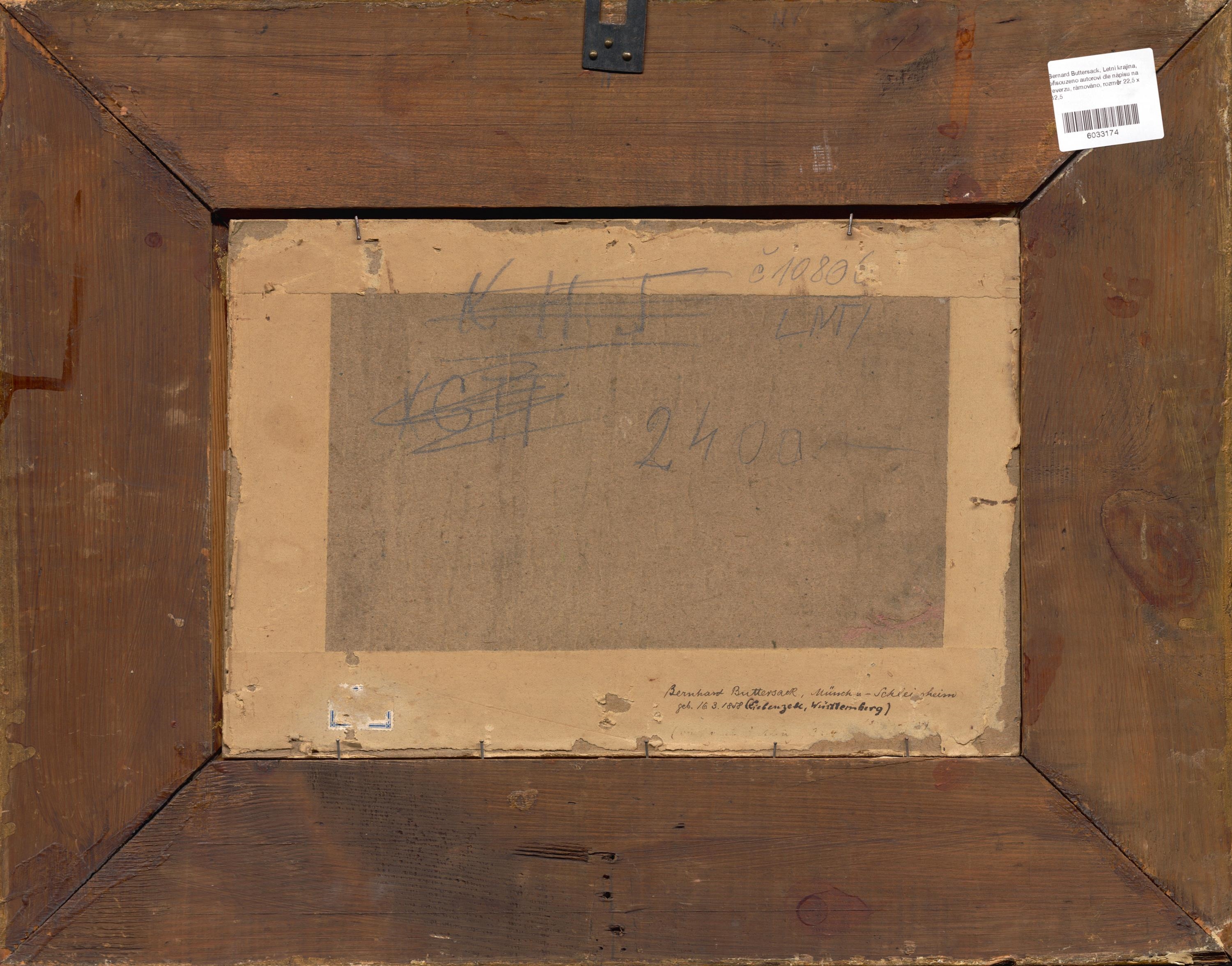 Artwork by Bernhard Buttersack, Letní krajina, Made of oil on cardboard