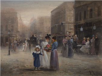 THE FLOWER SELLER, BOULEVARD MONTMARTRE, PARIS - Emil Barbarini