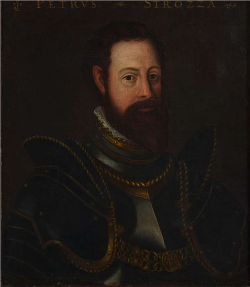 HALF LENGTH PORTRAIT OF PETRUS STROZZA IN ARMOUR - Italian School, 17th Century