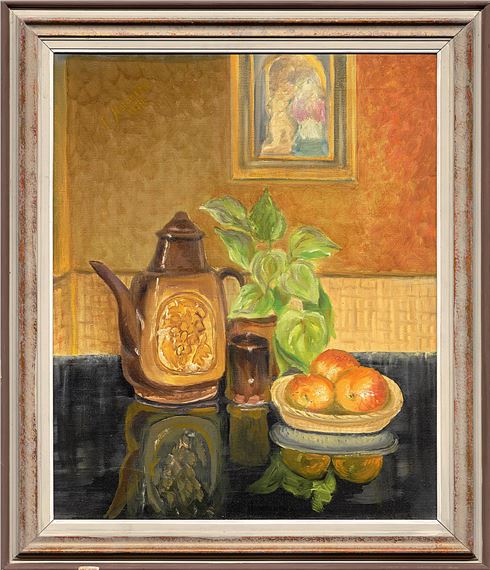 Zátiší s ovocem a džbánem by František Matoušek, 1974