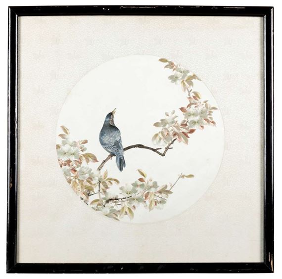 Chinese Silk Embroidered 'Bird' Panel by Chinese School, late Qing Dynasty to Republic period, 19th-20th Century
