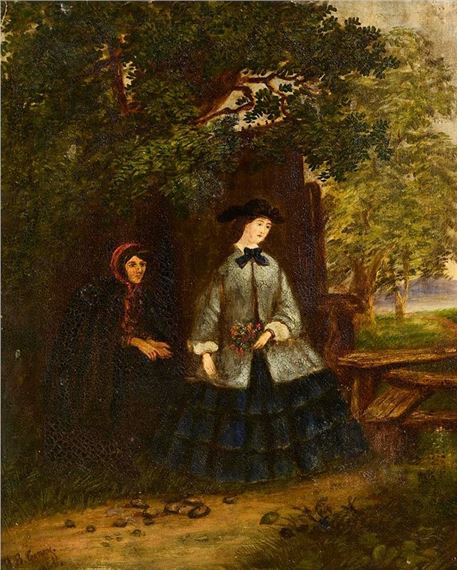 Lady and Her Maid by Continental School, 19th Century, 19th Century