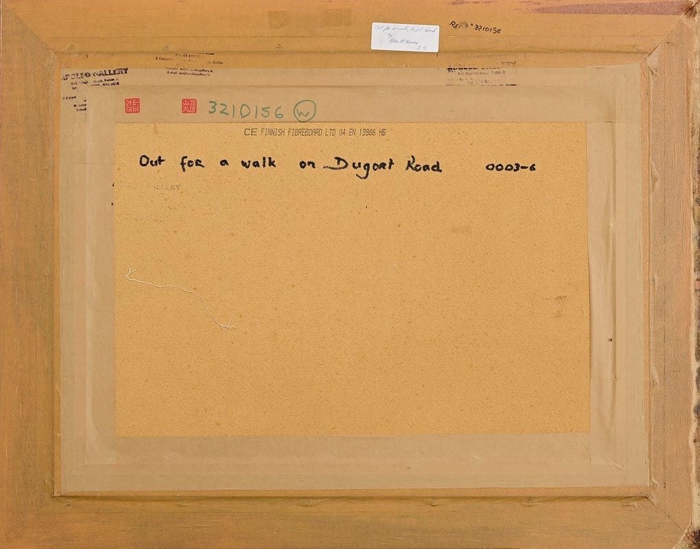 Artwork by Alex McKenna, Out for a Walk on the Dugort Road, Achill, Made of Oil On Board