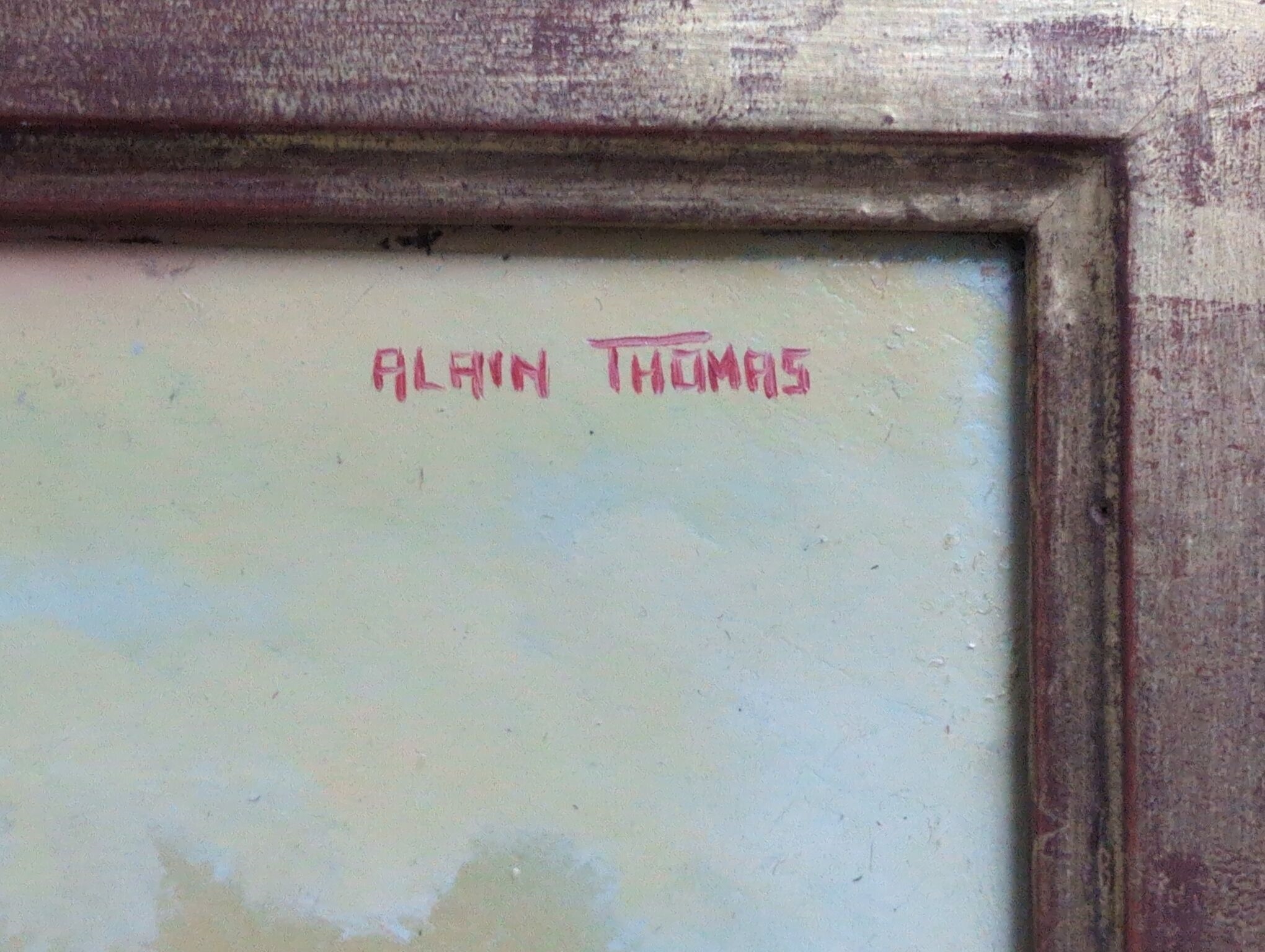 Artwork by Alain Thomas, Adeline à l'ombrelle, Made of oil on isorel