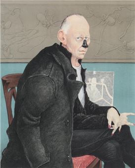 Selvportræt som Eckersbergs Thorvaldsen - Michael Kvium