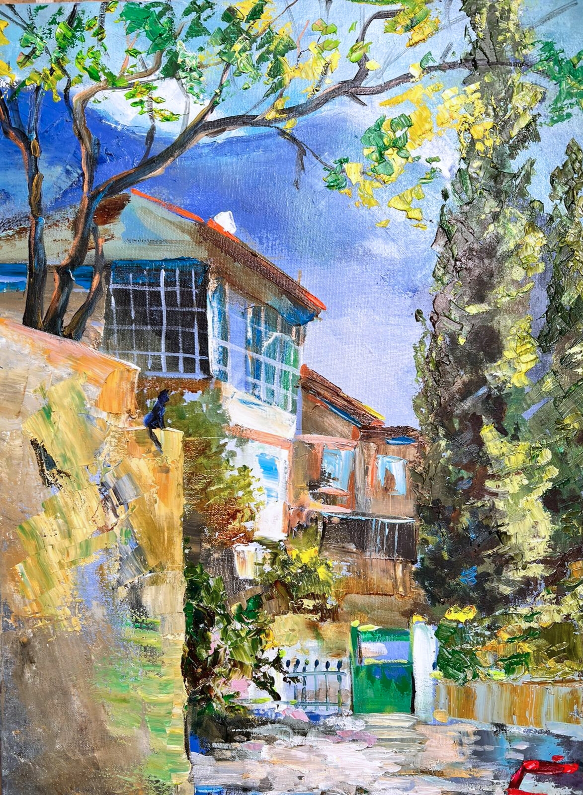 Artwork by Marina Voropaev, The House That Remained to Wait, Made of Oil On Canvas