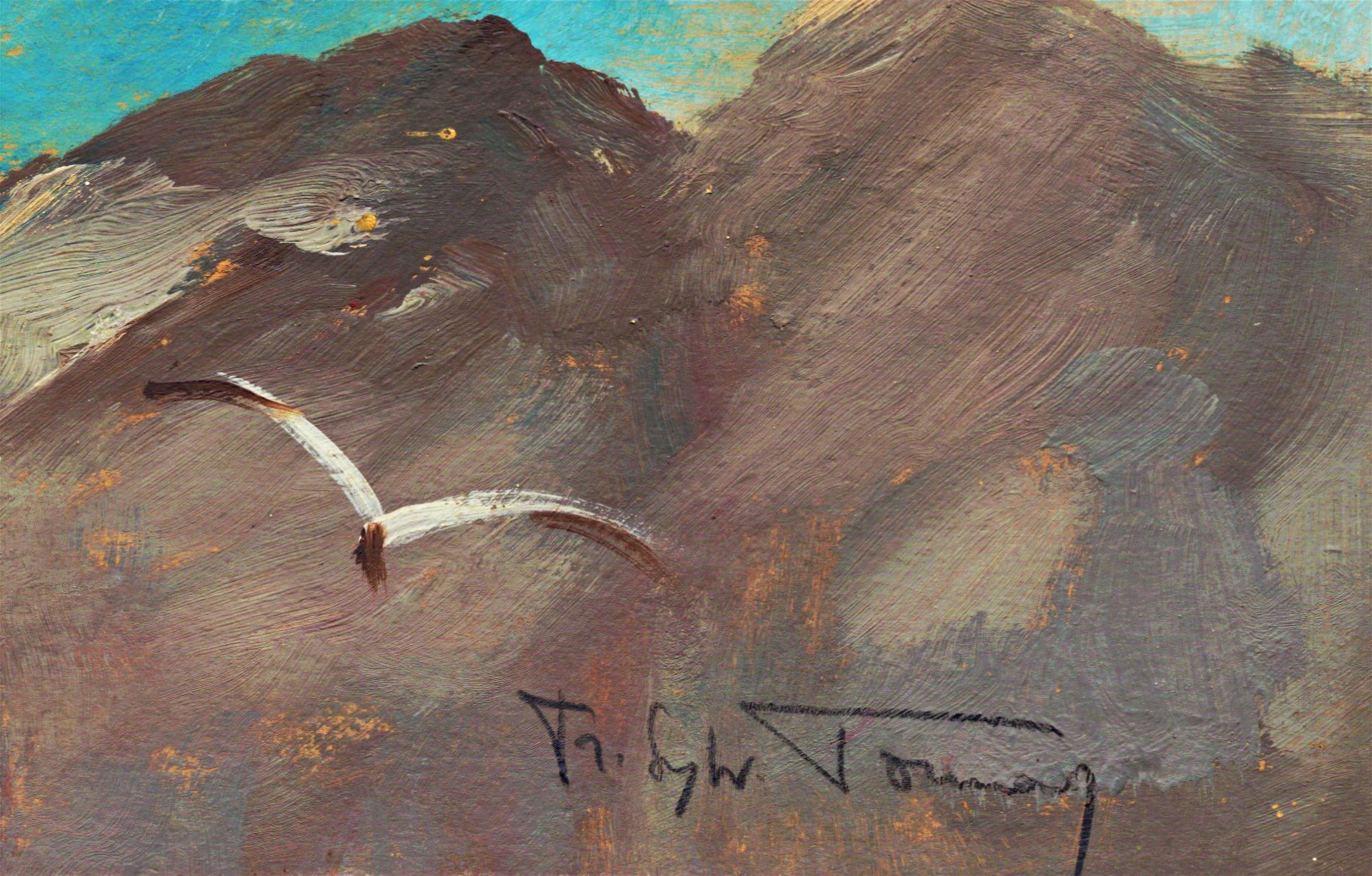 Artwork by František Toman, Mořské útesy, Made of oil on cardboard