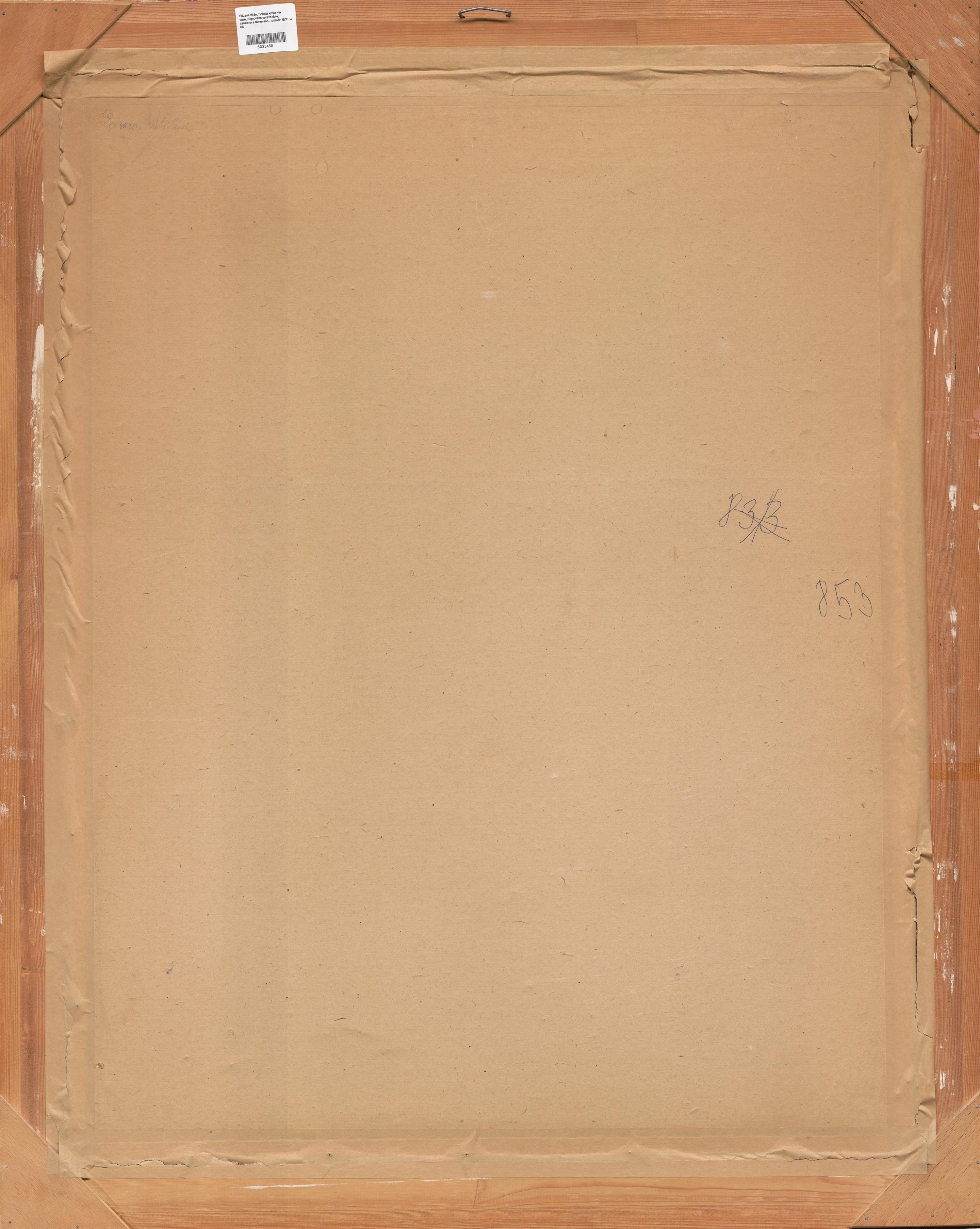 Artwork by Eduard Milén, Bohatá kytice ve váze, Made of Kombinovaná Technika, Barva/Karton