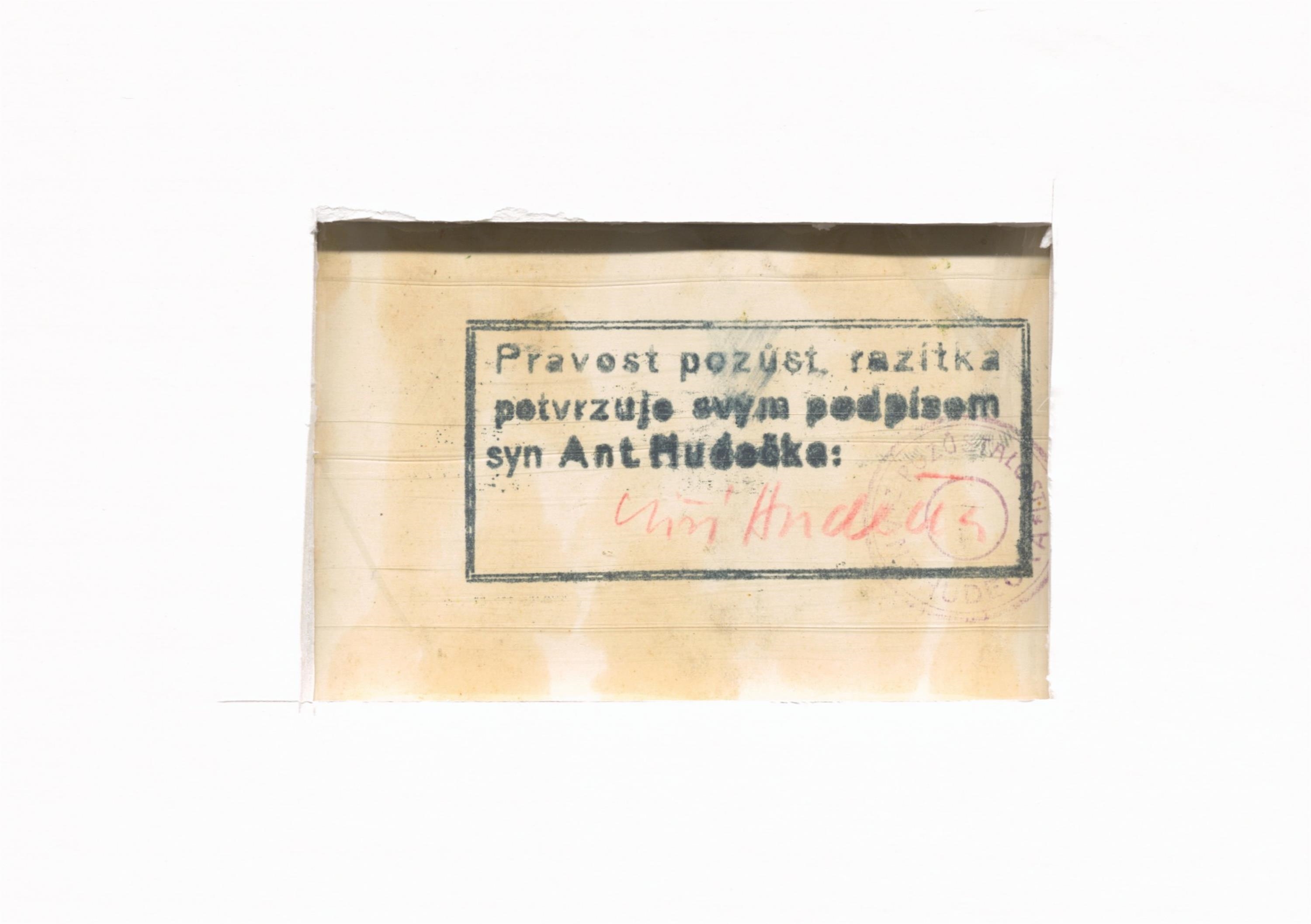 Artwork by Antonín Hudeček, Chalupa v lese, Made of oil on cardboard