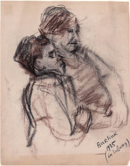 David Burliuk Original Signed Pastel Drawing - David Burliuk