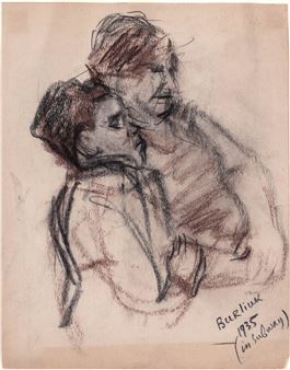 David Burliuk Original Signed Pastel Drawing