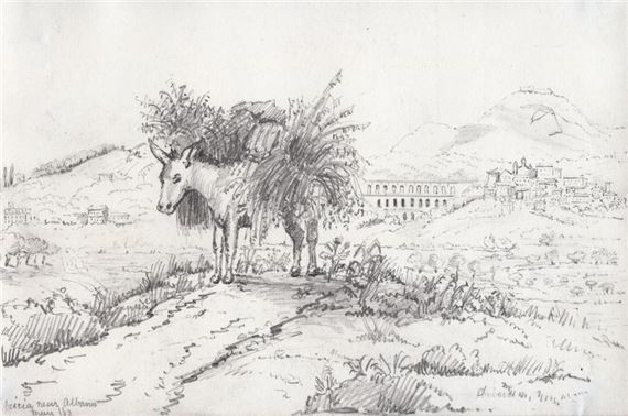 Agnes Buchan-hepburn | 1800's Hepburn Drawing Ariccia Roman Ruins (1863 ...