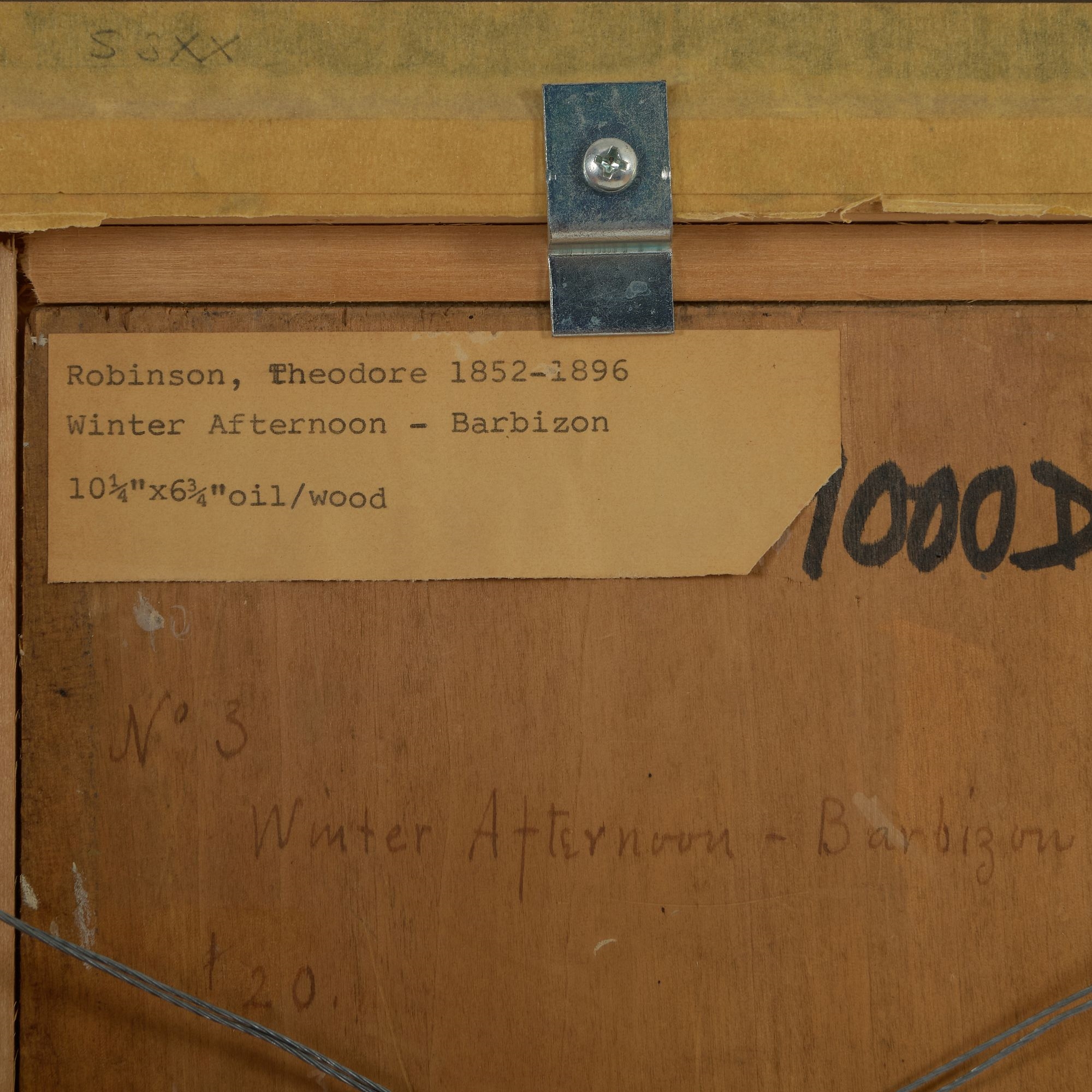 Artwork by Theodore Robinson, Winter Afternoon-Barbizon, Made of Oil On Panel