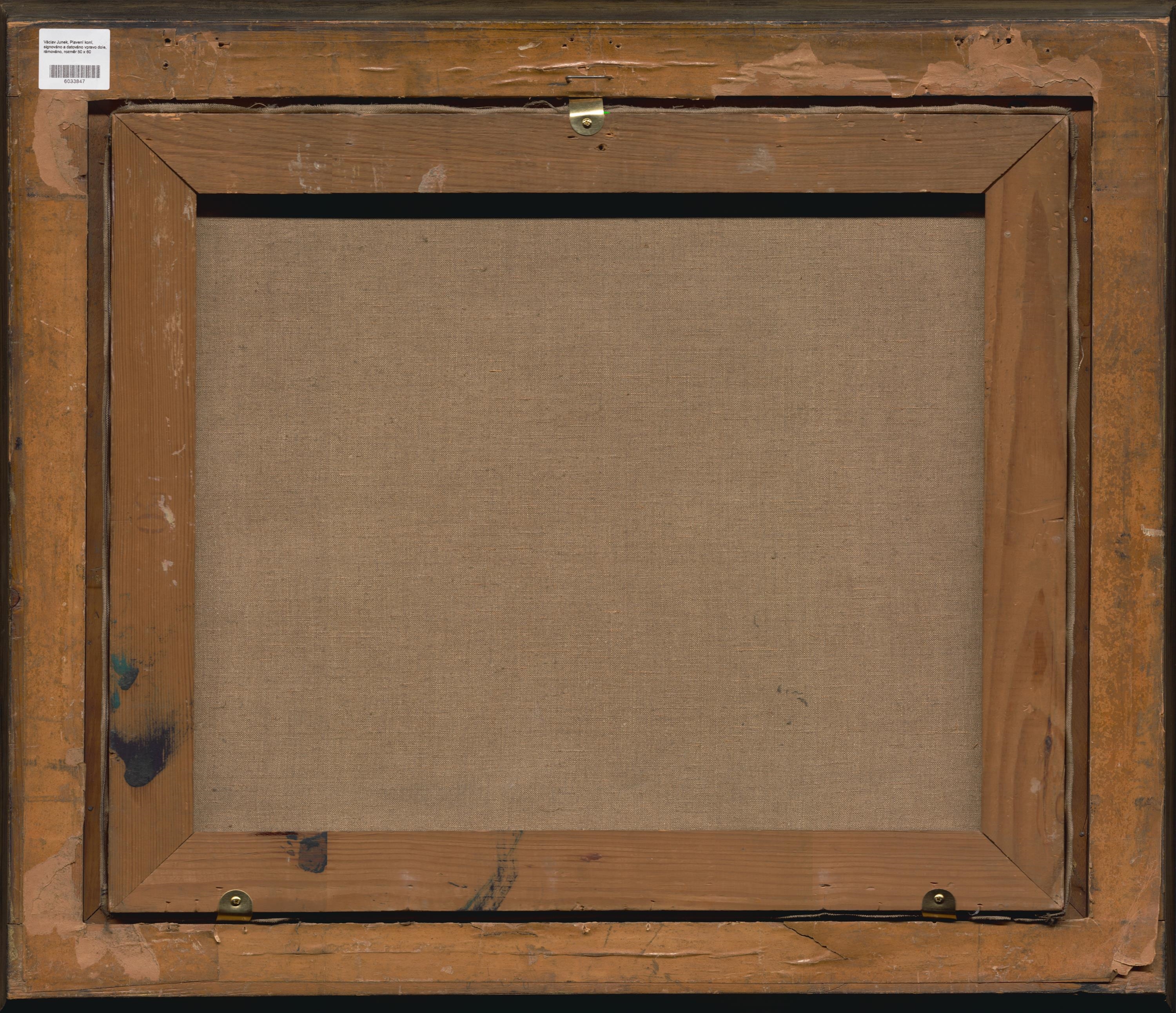 Artwork by Václav Junek, Plavení koní, Made of oil on canvas