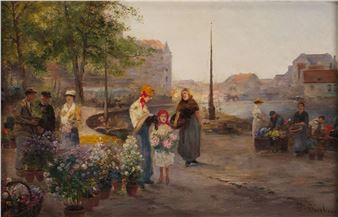 THE FLOWER MARKET, VIENNA - Emil Barbarini