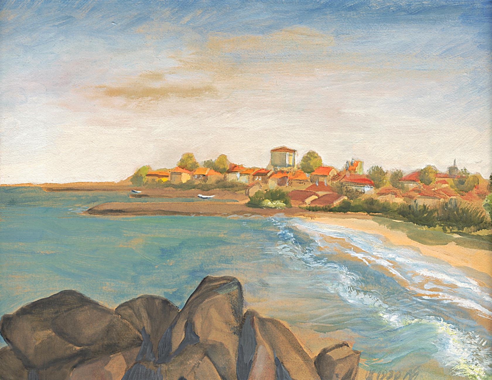 Artwork by František Matoušek, Přímořská krajina, Made of watercolor