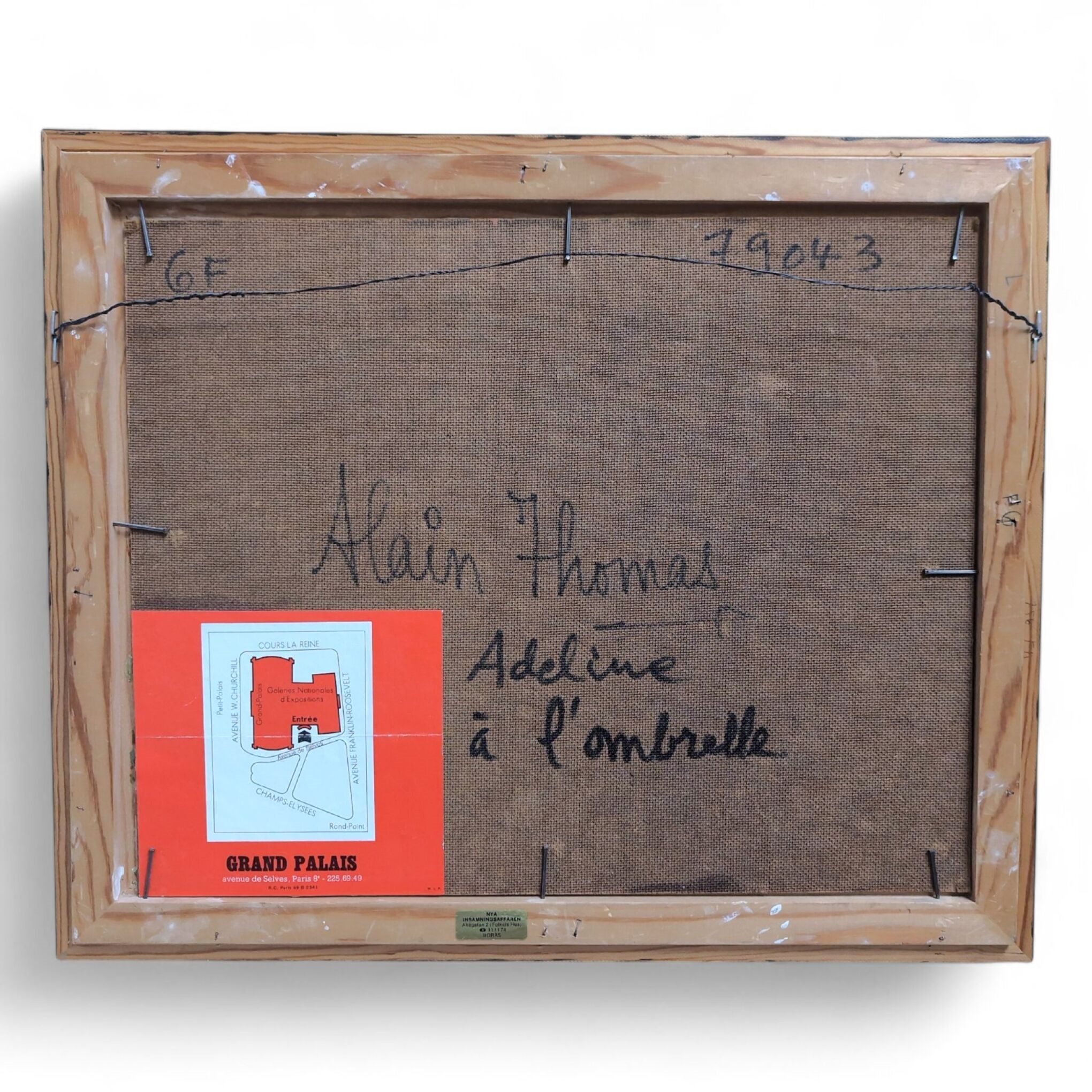 Artwork by Alain Thomas, Adeline à l'ombrelle, Made of oil on isorel