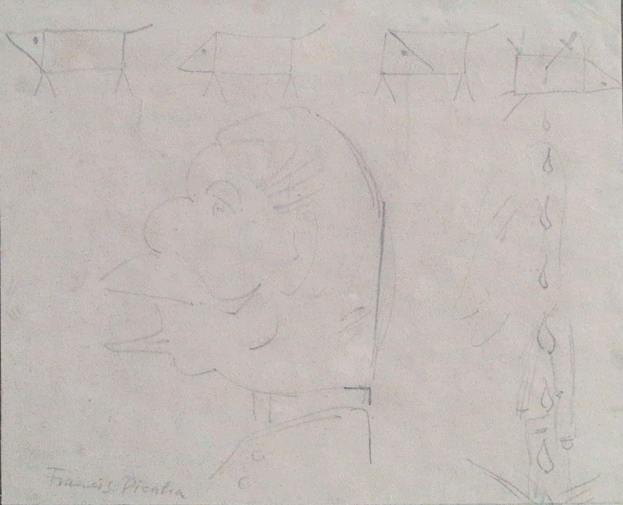 Artwork by Francis Picabia, Portrait d'homme, Made of pencil and pen drawing