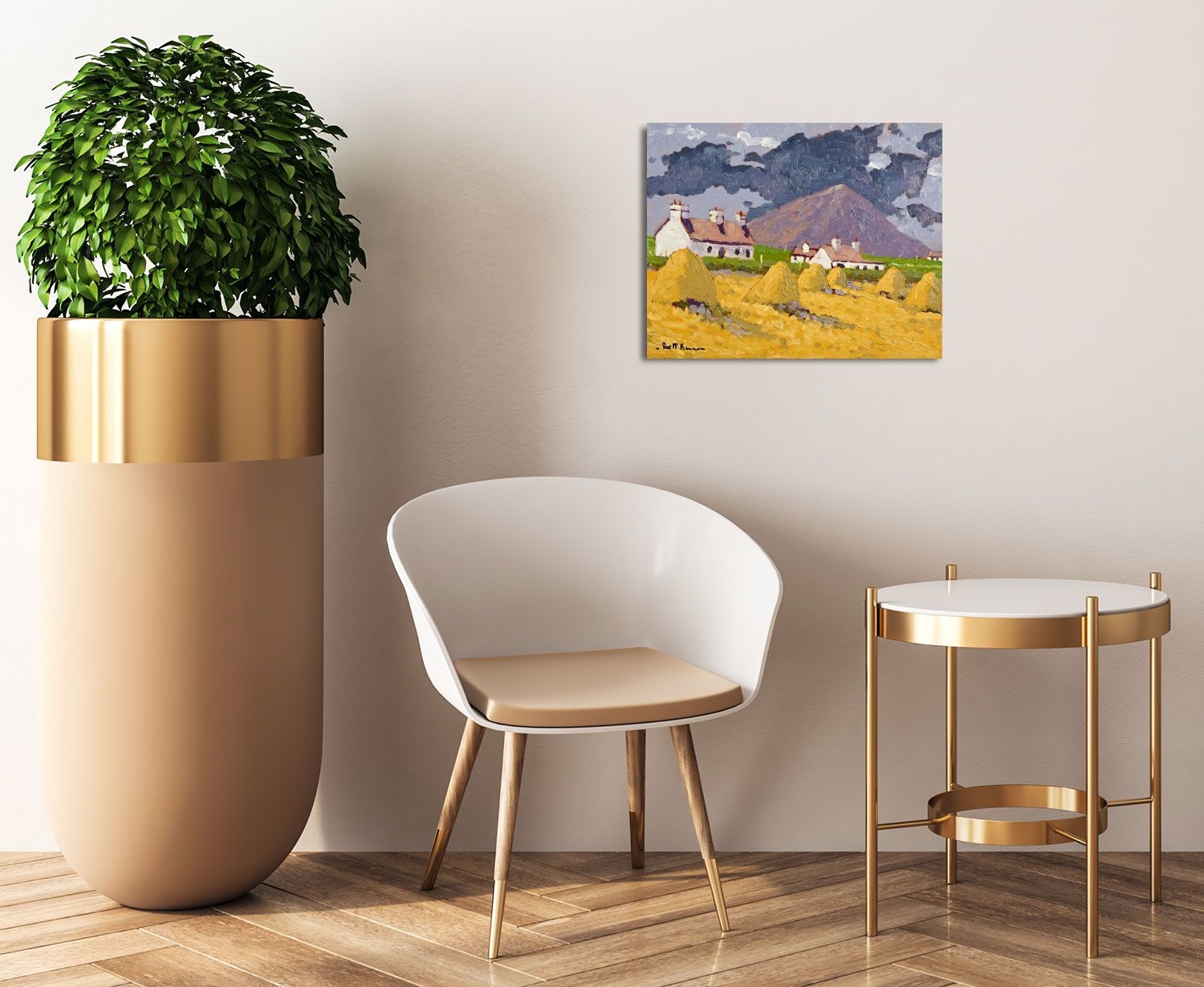 Artwork by Alex McKenna, Under Slievemore, Achill, Made of Oil On Canvas