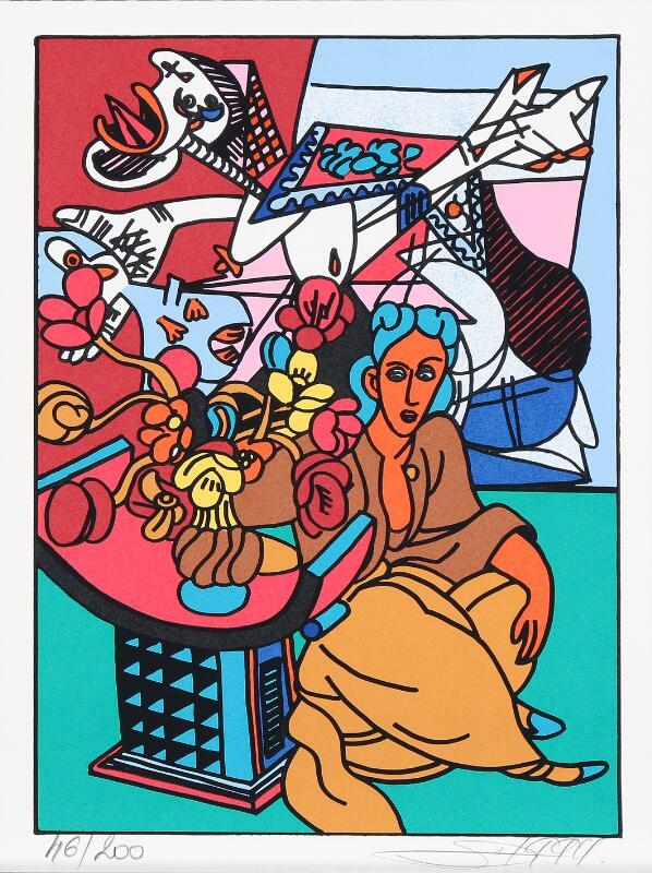 Artwork by Gudmundur Gudmundsson, Three compositions, Made of Lithographs In Colours