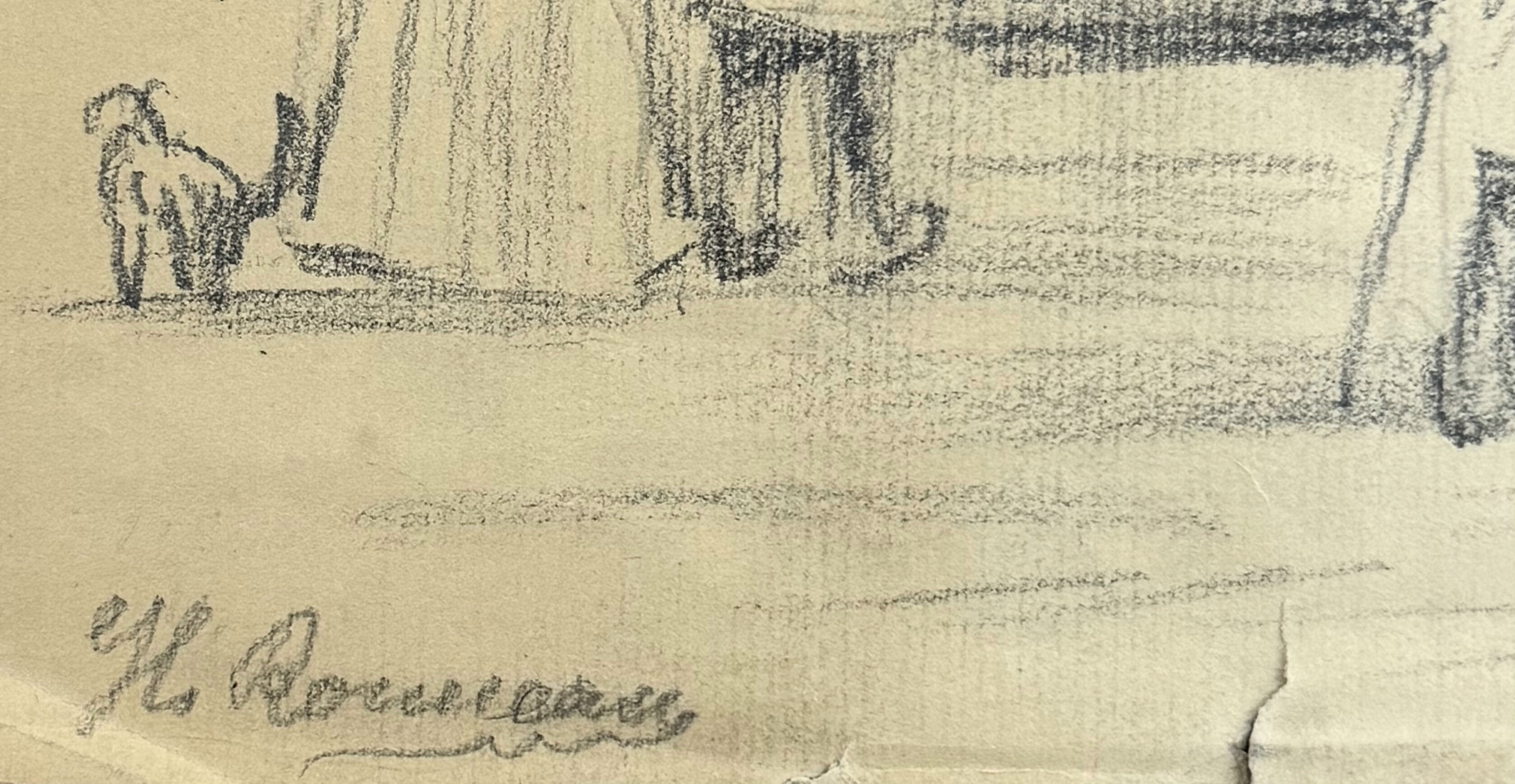 Artwork by Henri Rousseau, Pavillon Scene, Made of Pencil On Paper