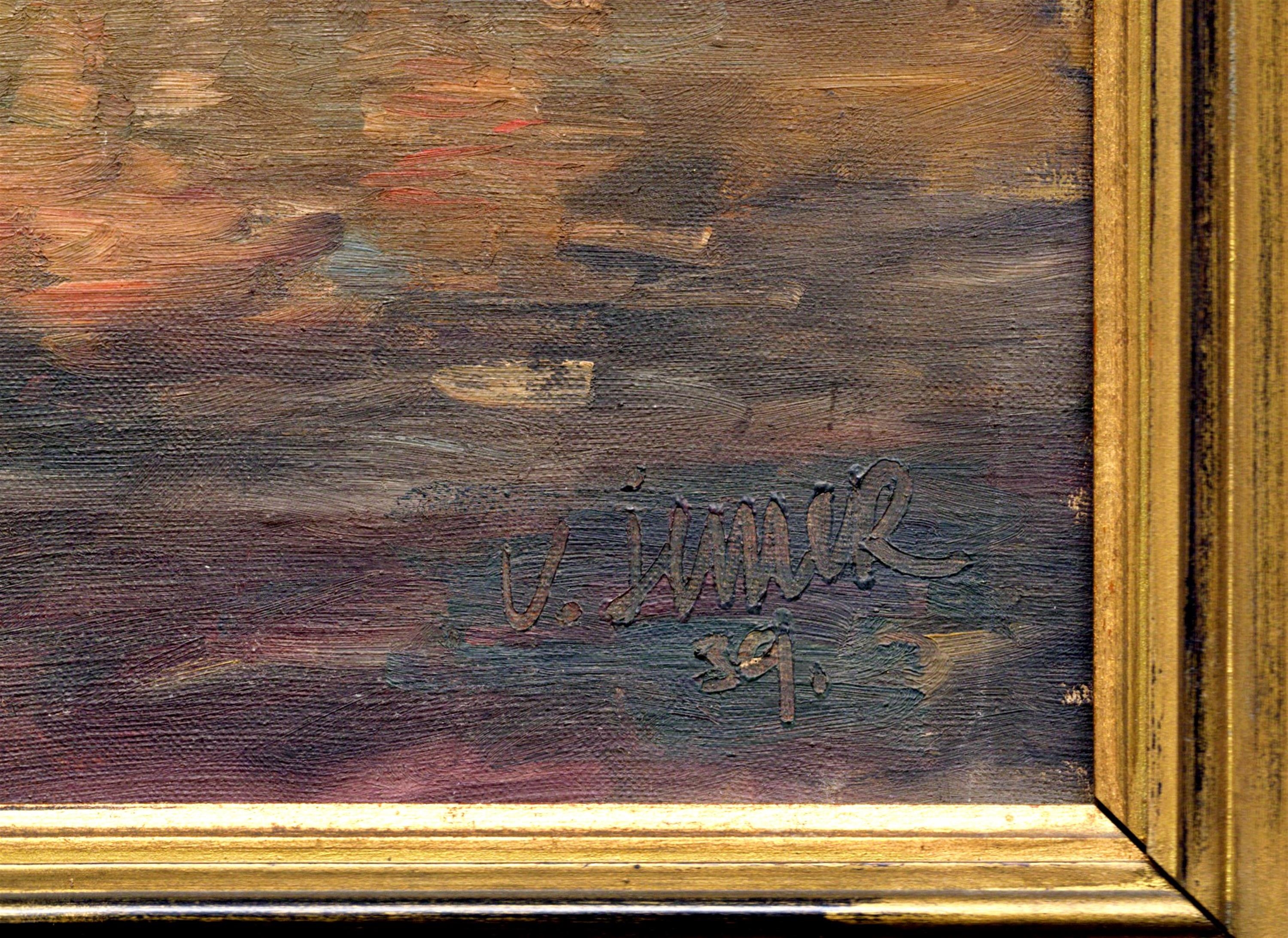 Artwork by Václav Junek, Plavení koní, Made of oil on canvas