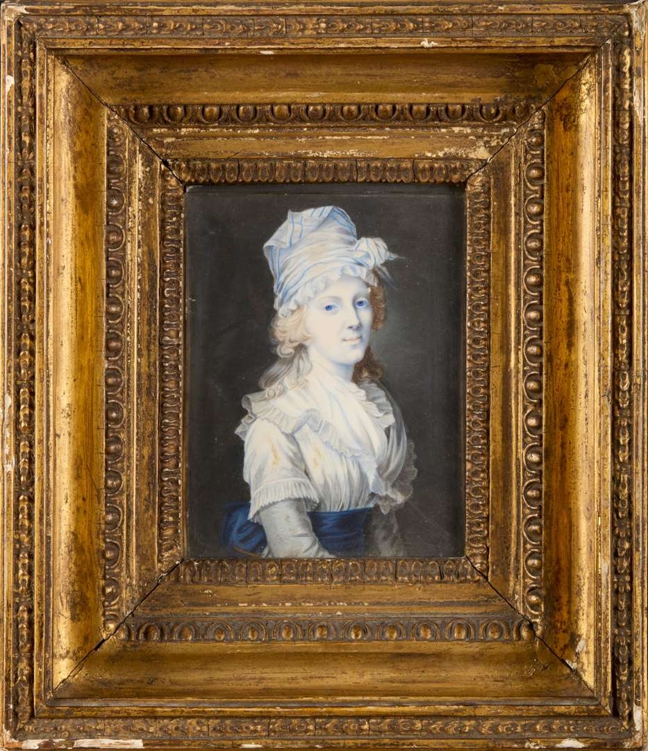 Artwork by French School, 18th Century, Portrait Miniature of a Young Lady, Made of Watercolour And Body Colour On Ivory