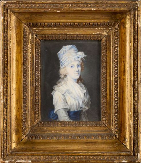 Portrait Miniature of a Young Lady - French School, 18th Century