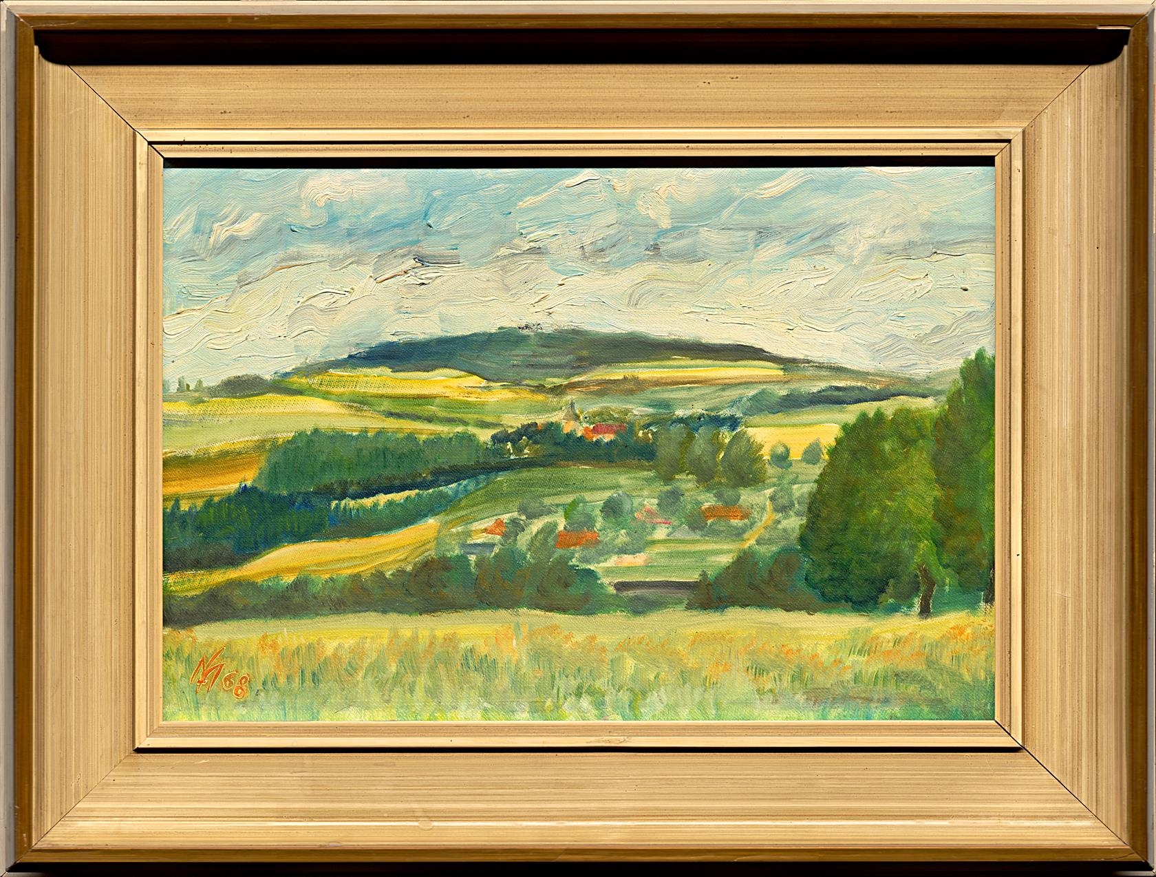 Artwork by František Matoušek, Krajina, Made of oil on cardboard