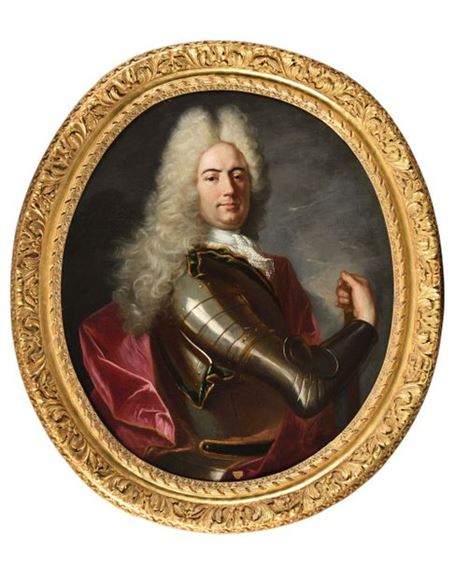 Portrait of a Genoese lord in armor - Hyacinthe Rigaud