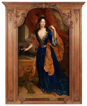 Portrait of Louise Élisabeth Girard du Thil and her dog - Gabriel Revel