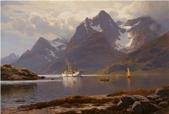 The Steamer ‘Oceana’ in the Raftsund