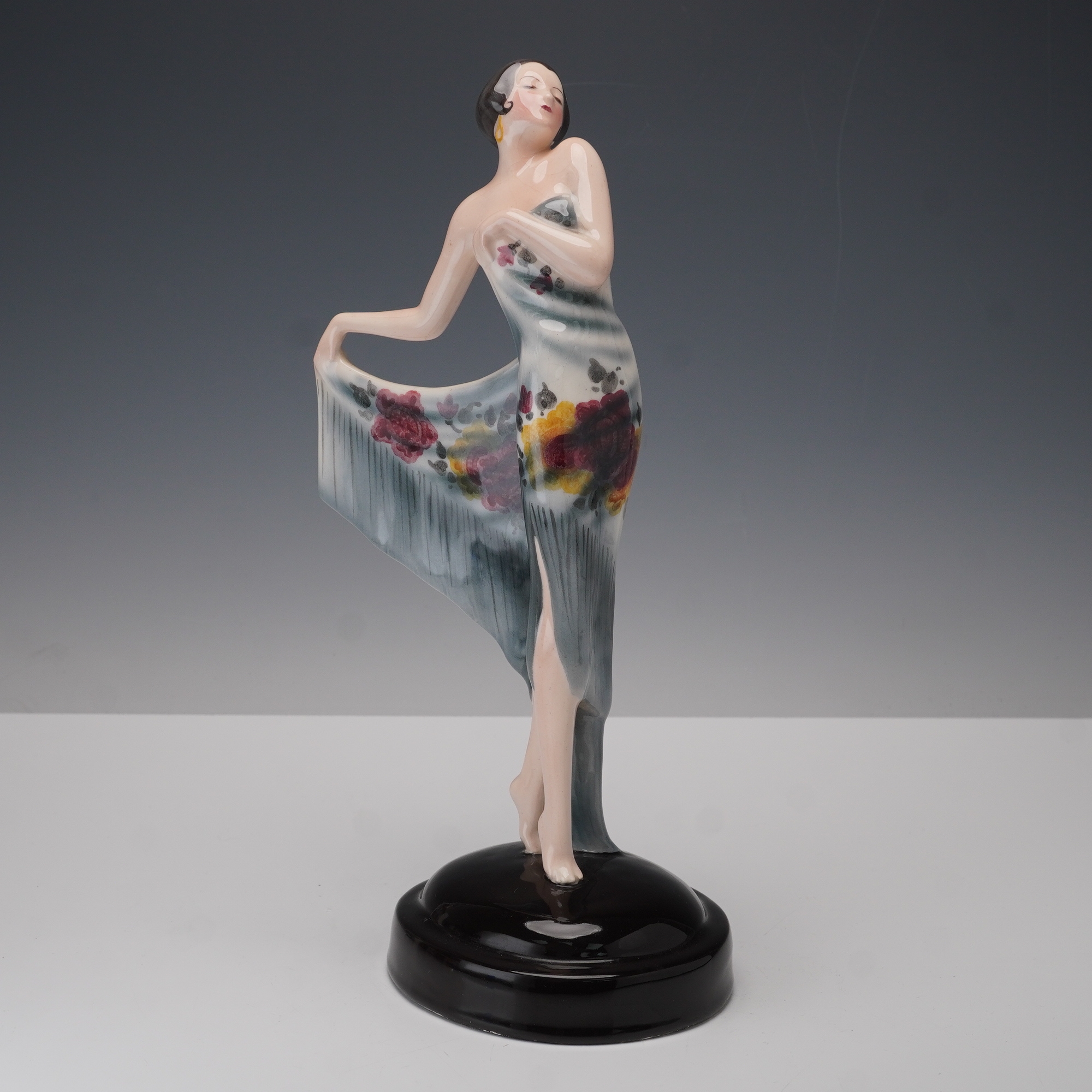 Artwork by Josef Lorenzl, Colorway Dancer Figurine, Made of Earthenware, polychrome glaze